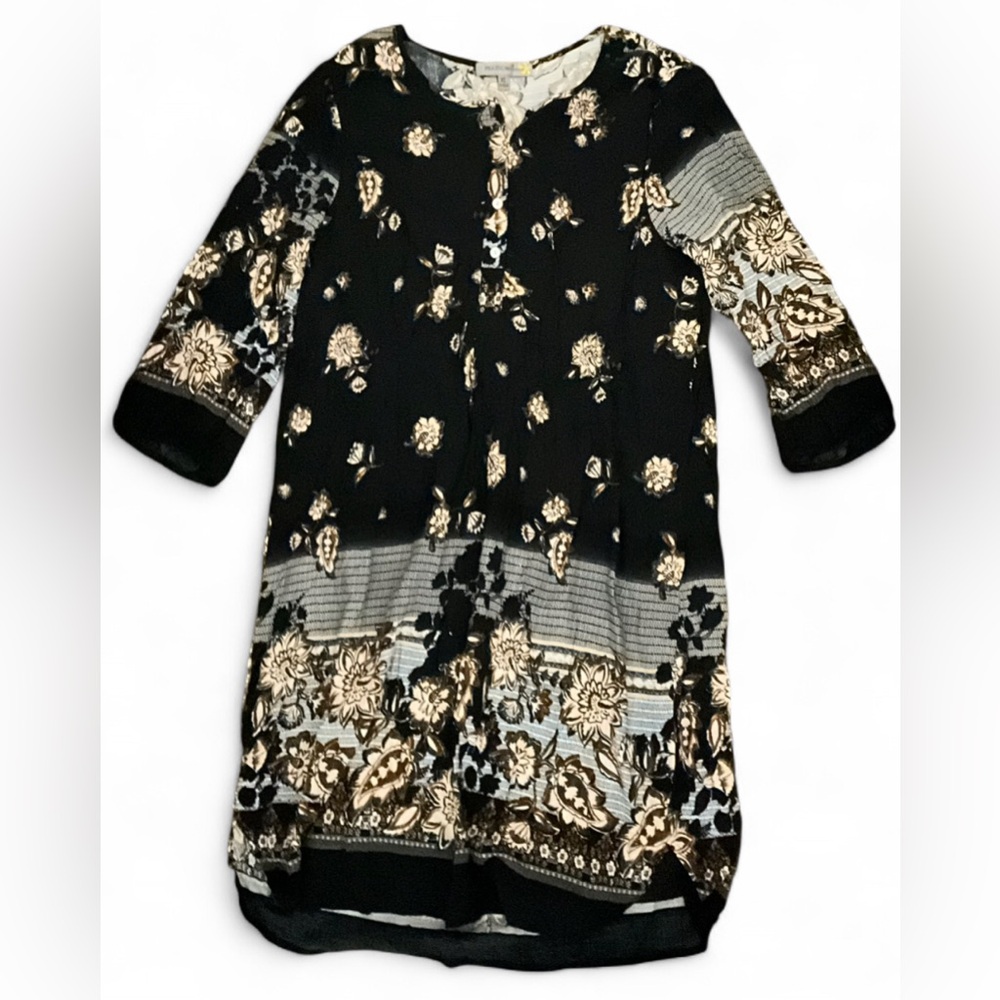 Figueroa & Flower Floral Paisley Tunic Blouse Women’s XL 3/4 Sleeve Boho Top